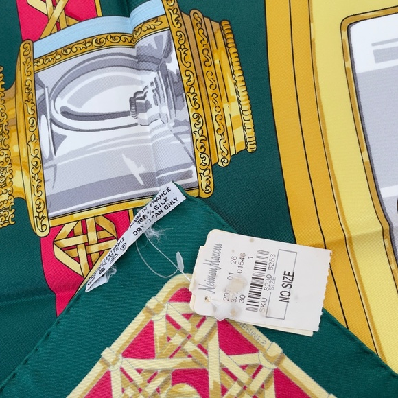 NWT Vintage Hermes Scarf “Feux de Route” in Deep Green - Picture 5 of 9